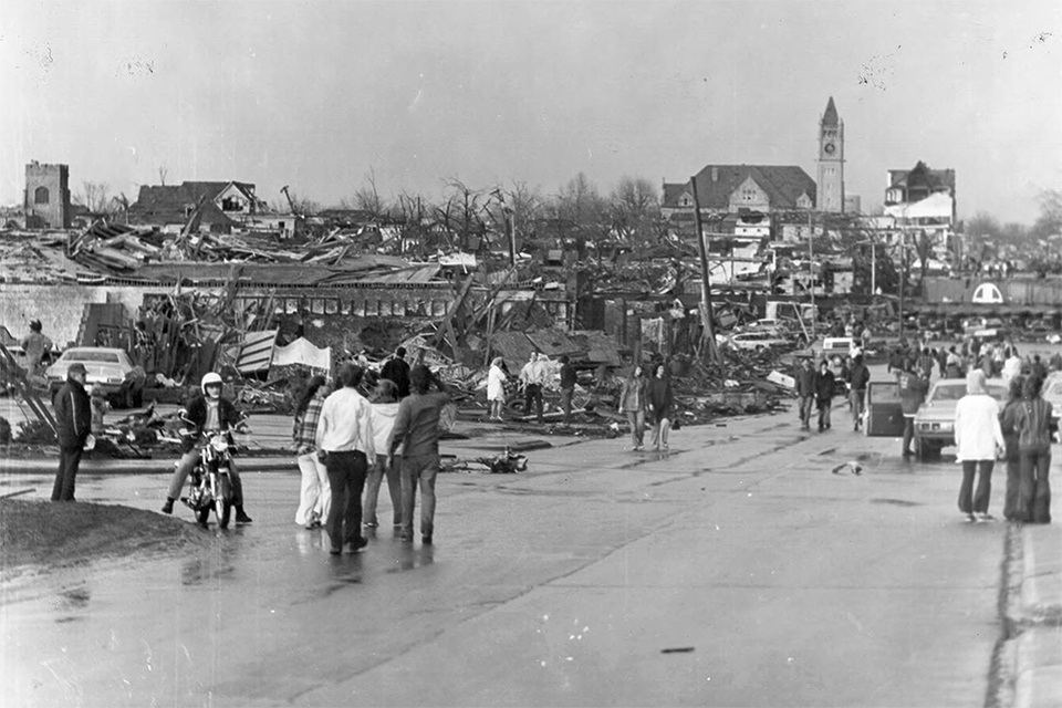 1974 Xenia tornado damage — the event that inspired the founding of BARC